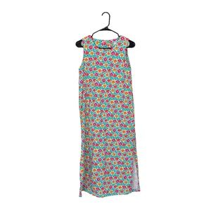 Vintage 1990s all over floral print maxi button back dress size 6 colorful